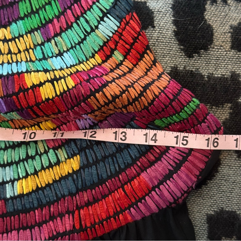 Mara Hoffman Embroidered Mini Dress Multicolor Racerback Fit Flare S - Picture 12 of 14